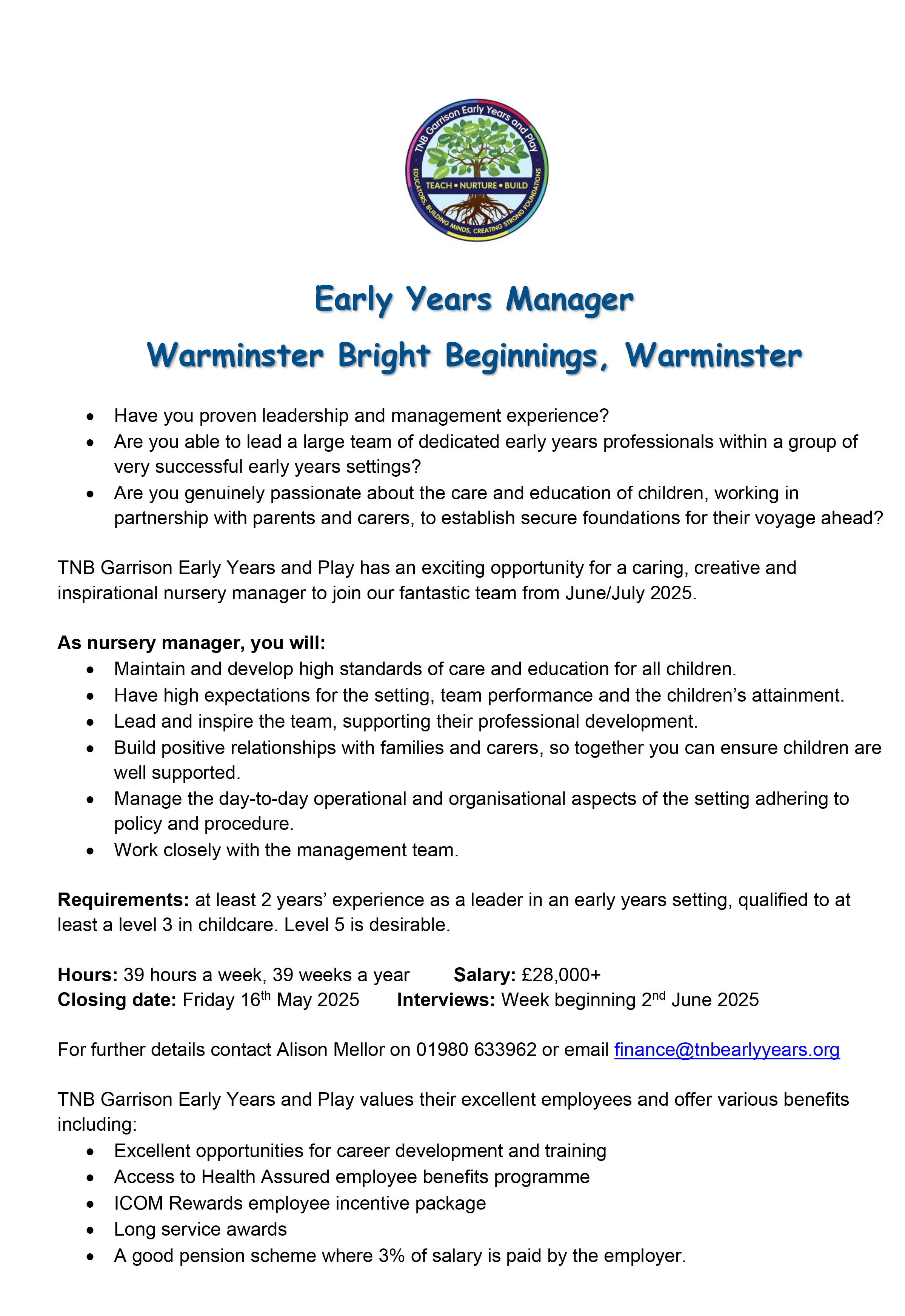 Vacancy ad